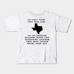 Texas City Names Kids T-Shirt